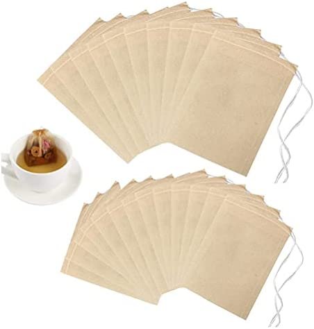 Lot De 100 Sachets Filtres à Thé En Papier - Dimensions 5x6 Cm - Avec Ficelle Et étiquette
