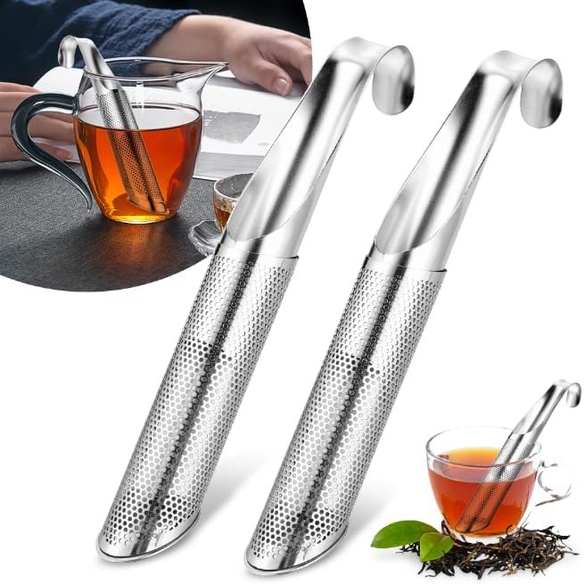 Beijiyi – Filtre à thé 2PCS avec poignées et couvercle – Infuseur en acier inoxydable – Passoire à thé à mailles fines – Pour infusion optimale
