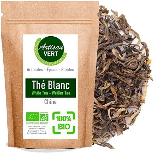 feuilles de Thé Blanc - L'Artisan du Vert (100G) 100% naturel , végétal ...