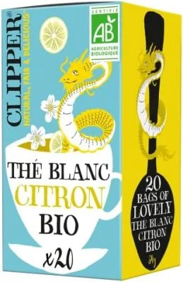 CLIPPER – Lovely Thé Blanc Bio Citron – Lovely – 20 sachets de Thé Bio – 1 paquet