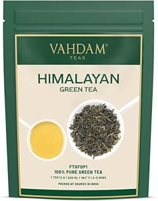 VAHDAM, The Vert En Vrac (340g/+170 Tasses) Feuilles De Thé Vert De l’Himalaya | Thé Vert Naturel Feuilles Mobiles | Récolte Fraîche