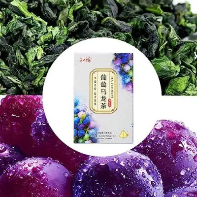 Mxzzand Sachets de thé Oolong de Raisin, 24 sachets de thé aux Fruits parfumés pour Le Bureau