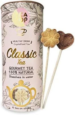 TEA On-A-Stick | boîte-cadeau assortie de thé-pop | délicieux thé gastronomique cristallisé dans un pop | fabriqué à partir de plan, de fruits et d’herbes | se dissout entièrement dans l’eau