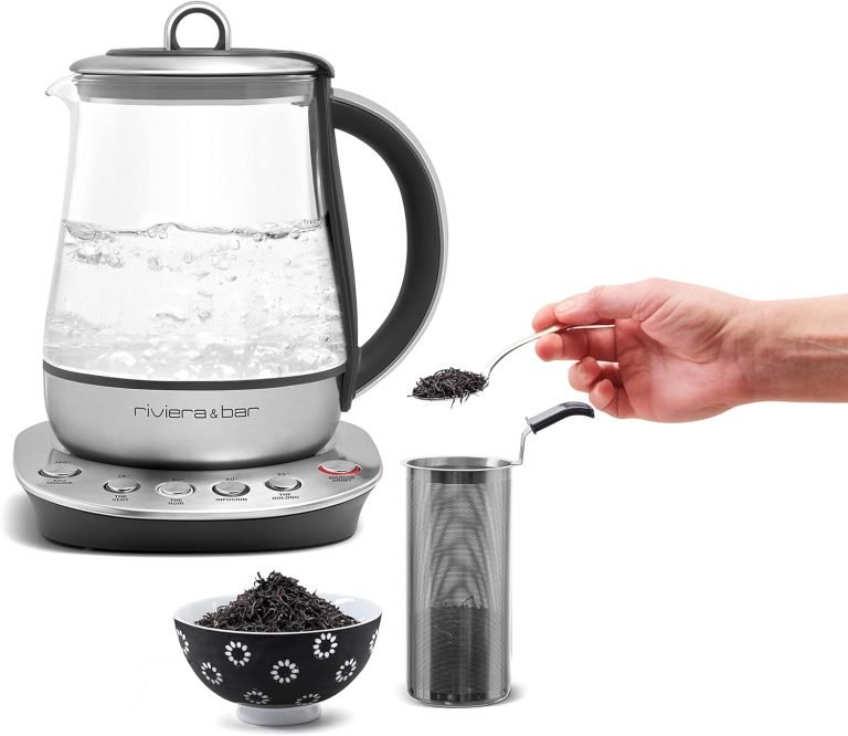 Théière électrique Riviera&bar Darjeeling Zen - 1300W, 0.5-1.2L, 8 Programmes, Verre Schott DURAN