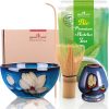 Goodwei Ensemble de Cérémonie Thé Matcha: Bol Céramique, Fouet à Matcha, Cuillère et 30g de Thé Vert Matcha Biologique (Magnolia)